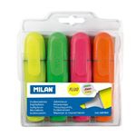 Bolsa Milan  con colgador 4 marcadores fluorescentes punta biselada