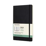 Agenda Large 2021 Semana Vista Horizontal Tapa Blanda Moleskine Negro