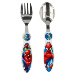 Set cubiertos de metal Spiderman Plata precio