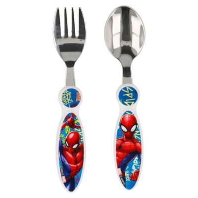 Set cubiertos de metal Spiderman Plata