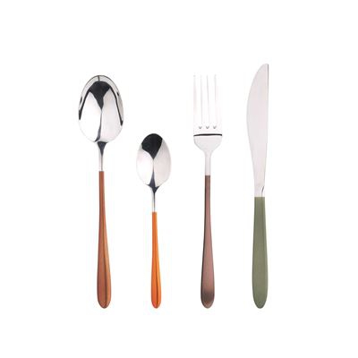 Set 16pc cubertería Bergner Neon Acero Inoxidable