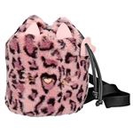 Mochila mini Top Model pelo leopardo con cordón de piel sintética