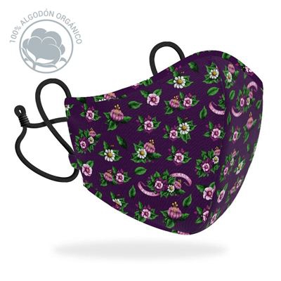 Mascarilla R40 Frida Purple flowers Junior