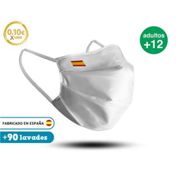 Mascarilla adulto reutilizable +12 años BANDERA BLANCA en oferta