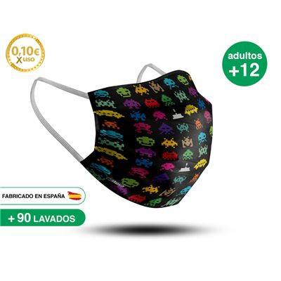 Mascarilla reutilizable PARA adultoS +12 años VIDEOJUEGOS