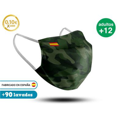 Mascarilla reutilizable adulto + BANDERA MILITAR DE 12 años características