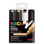 Estuche 4 rotuladores Uni-Ball Posca PC8K 8,0 mm GSW