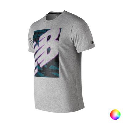 Camiseta de Manga Corta Hombre New Balance NB Heathertecht Morado Talla M