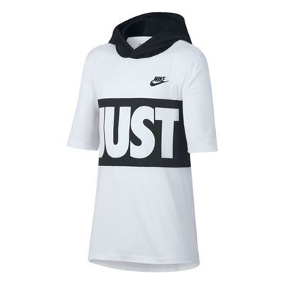 Camiseta de Manga Corta Niño Nike B Nsw Tee Hoodie SS Jdi Band Blanco Negro Talla M