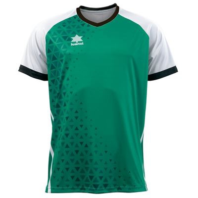 Camiseta Deportiva de Manga Corta Unisex Luanvi Cardiff Blanco/Verde Talla: L