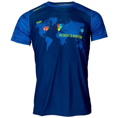 Camiseta de Manga Corta Luanvi Mapa Marino Talla: XXL