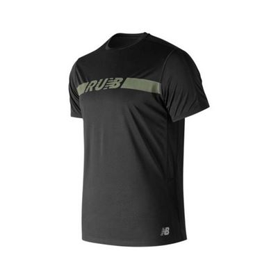 Camiseta de Manga Corta Hombre New Balance Prnt Acclrt Ss Negro Talla L