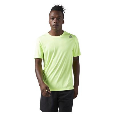 Camiseta de Manga Corta Hombre Reebok RUN SS TEE Verde Talla L