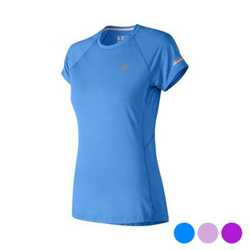 Camiseta Deportiva de Manga Corta New Balance NB Ice 2.0 Mujer Morado Talla M en oferta