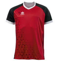 Camiseta Deportiva de Manga Corta Unisex Luanvi Cardiff Negro Rojo Talla: XXL en oferta