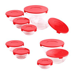 Set 20pc Tupperware Renberg  Vidrio color Rojo precio