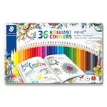 Estuche metálico con 36 lápices de colores Staedtler Johanna Basford Ergosoft precio