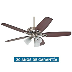 Ventilador de techo con luz Hunter 50561 Builder Plus 132 cereza brasileña o nogal oscuro / cromo pulido precio