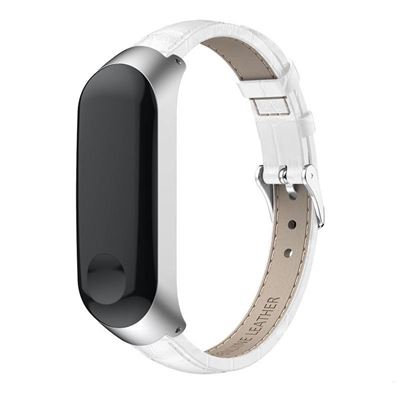 Recambio pulsera Blutech de Cuero compatible con Xiaomi Mi Band 3 / 4 Color Blanco