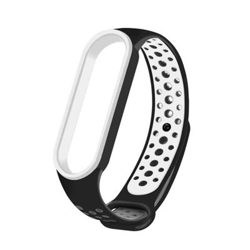 Pulsera Blutech recambio compatible con Xiaomi Mi Band 5 TPU Agujeros Negro y Blanco en oferta