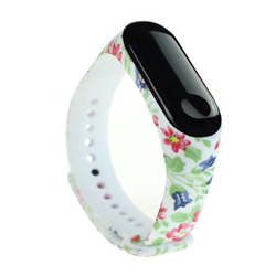 Pulsera de TPU para Xiaomi Mi Band 3 /4, Blanco & Flor características