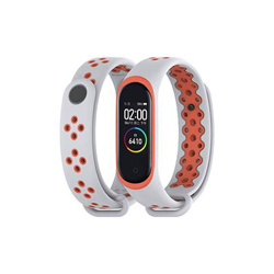 Recambio pulsera Blutech de silicona compatible con Xiaomi Mi Band 3 / 4 Sport Naranja / Blanca precio