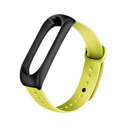 Pulsera de Silicona y marco de metal para Xiaomi Mi Band 3 /4, Negro & Verde precio