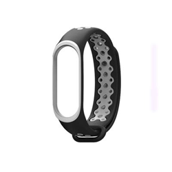 Recambio pulsera Blutech de silicona compatible con Xiaomi Mi Band 3 / 4 Sport Negro / Plata en oferta