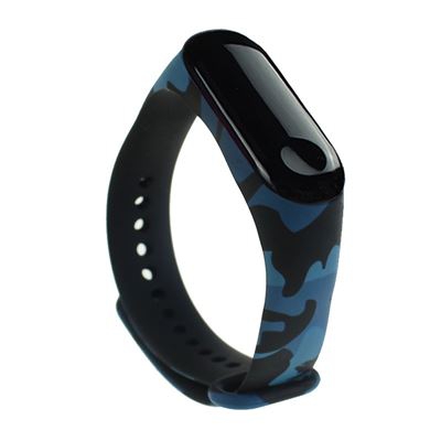 Pulsera de TPU para Xiaomi Mi Band 3 /4, Camuflaje azul