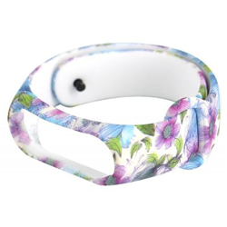 Recambio pulsera Blutech compatible con Xiaomi Mi Band 3 / 4 Dibujos Flores Violetas y Azules en oferta