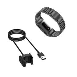 Kit Pulsera Acero Stainless Lux + Herramienta + Cargador Usb Charger Fitbit Charge 3 Negro precio