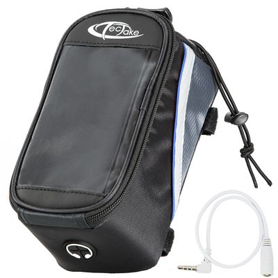 Bolsas de cuadro de bicicleta para Smartphones, Negro/Gris/Azul, 20, 5 x 10 x 10, 5 cm