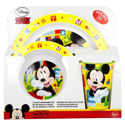 Set de menaje de plástico Mickey Mouse Blanco en oferta