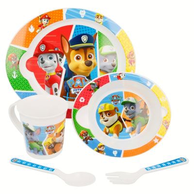 Set de menaje de plástico Patrulla canina Blanco