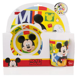 Set de menaje de plástico Mickey Mouse Blanco características