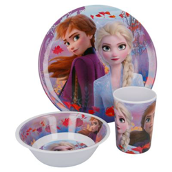 Set de menaje de plástico Frozen Blanco en oferta