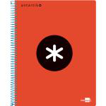 Cuaderno en espiral Antartik A5 cuadriculado rojo en oferta