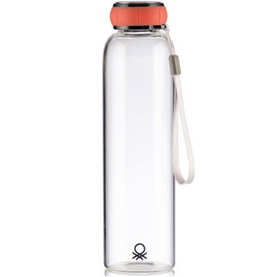 Botella de agua Benetton Borosilicato 550ml Roja