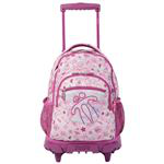 Mochila escolar Totto con ruedas renglones rosa precio