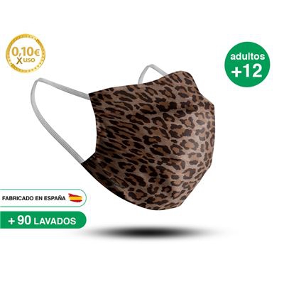 Mascarilla reutilizable adulto +12 años LEOPARDO