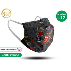 Mascarilla reutilizable adulto +12 años CLASSIC ROCK en oferta