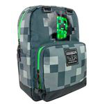 Mochila escolar Minecraft Creepy Creeper Grey características