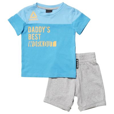 Camiseta de Manga Corta Niño Reebok B ES Inf SJ SS Azul Talla 9 Meses