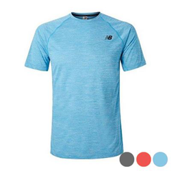 Camiseta de Manga Corta Hombre New Balance TENACITY Azul Talla L en oferta