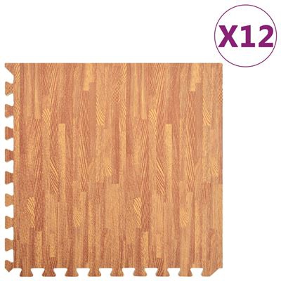 Esterilla de suelo 12 piezas vidaXL color madera 4,32 ? EVA