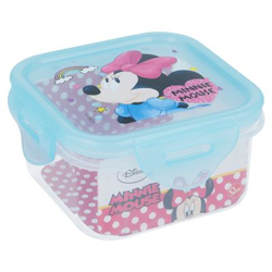 Tupper de plástico Minnie Mouse con forma cuadrada 290 ml Azul características