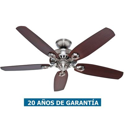 Ventilador de techo Hunter 50566 Builder Elite 132 cereza brasileña o arce / cromo satinado