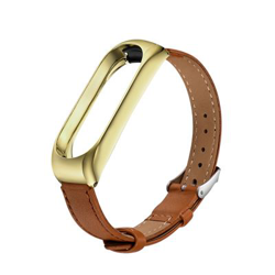 Pulsera de Silicona y marco de metal para Xiaomi Mi Band 3 /4, Marron & Oro precio