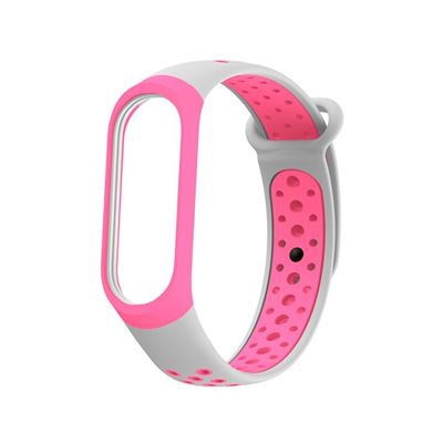 Recambio pulsera Blutech de silicona compatible con Xiaomi Mi Band 3 / 4 Sport Plata / Rosa