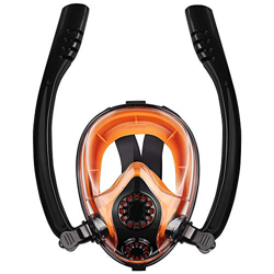 Chriffer Máscara de Buceo, 2019 Novísimo Máscara Snorkel Facial Completa 180 Vista Fácil respiración con Anti-Vaho y la Anti-Fugas Plegable Natación B en oferta